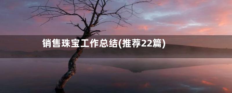 销售珠宝工作总结(推荐22篇)