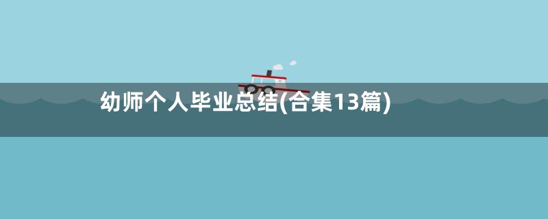 幼师个人毕业总结(合集13篇)