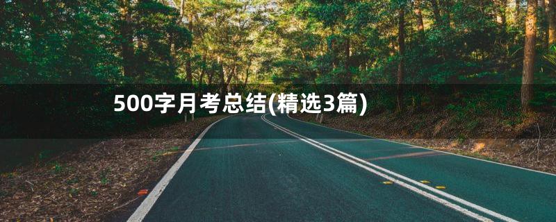 500字月考总结(精选3篇)