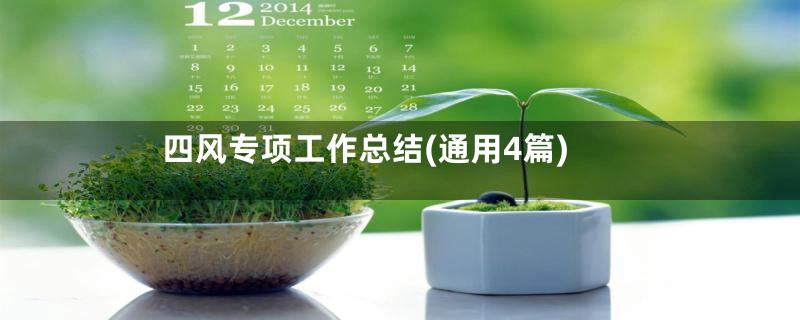 四风专项工作总结(通用4篇)