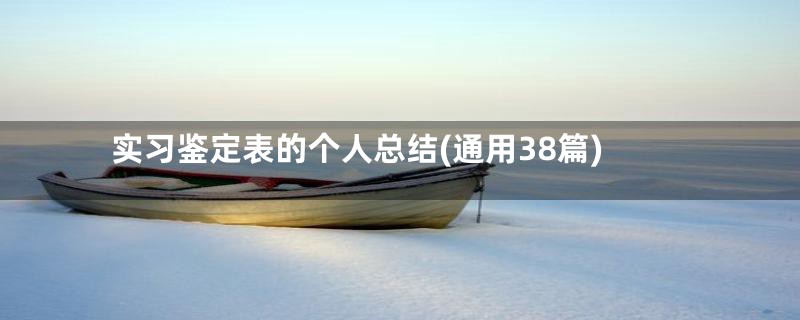 实习鉴定表的个人总结(通用38篇)