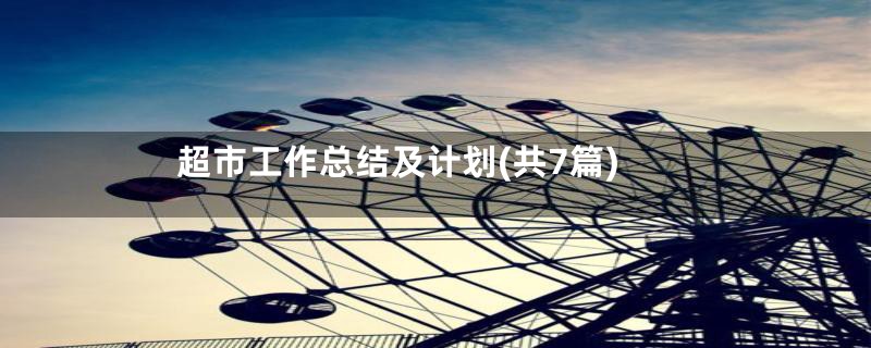 超市工作总结及计划(共7篇)