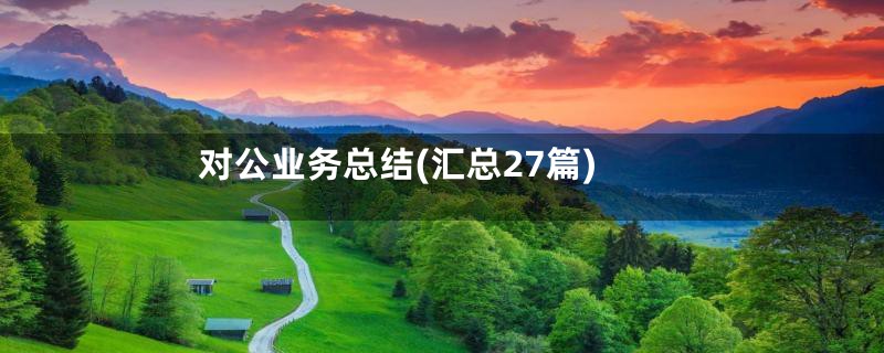 对公业务总结(汇总27篇)