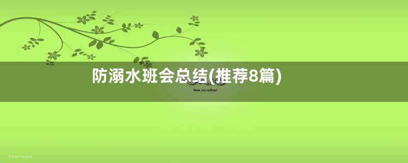防溺水班会总结(推荐8篇)