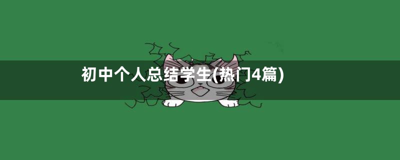 初中个人总结学生(热门4篇)