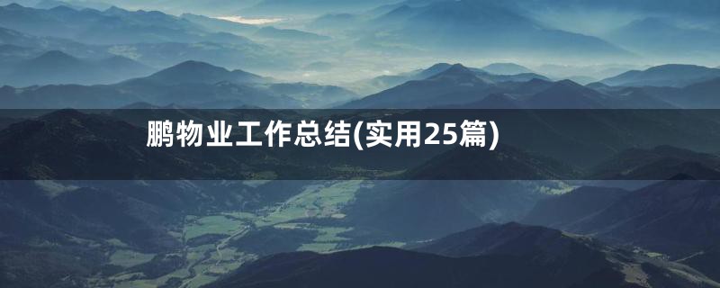 鹏物业工作总结(实用25篇)