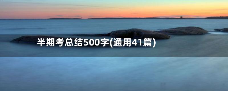 半期考总结500字(通用41篇)