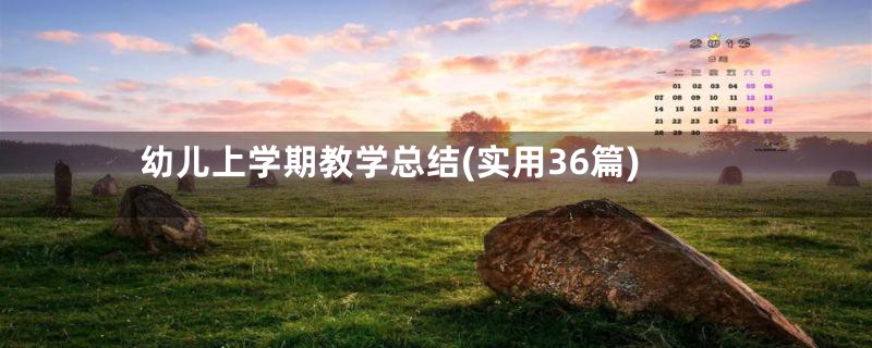 幼儿上学期教学总结(实用36篇)