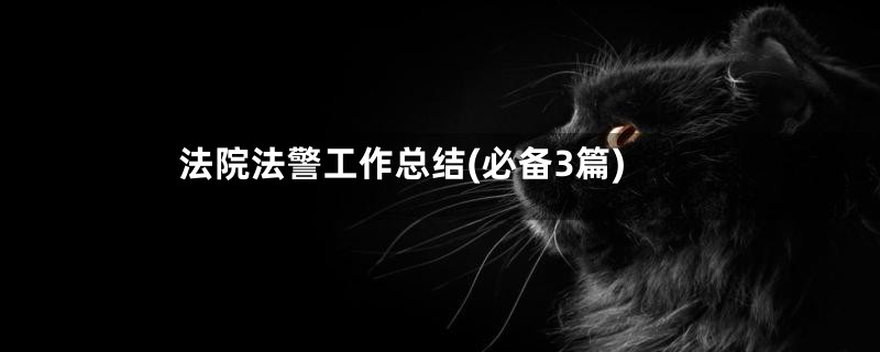 法院法警工作总结(必备3篇)