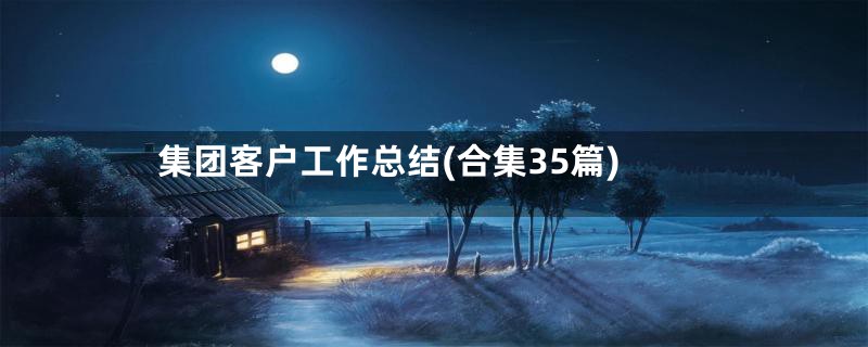 集团客户工作总结(合集35篇)