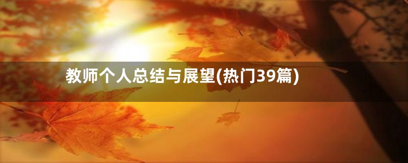 教师个人总结与展望(热门39篇)