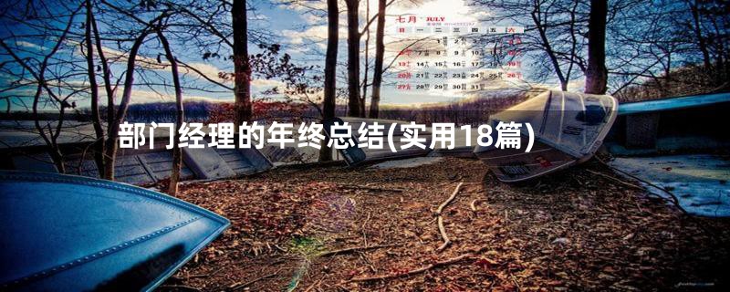 部门经理的年终总结(实用18篇)