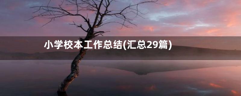 小学校本工作总结(汇总29篇)