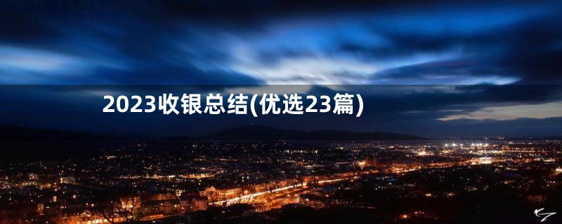 2023收银总结(优选23篇)