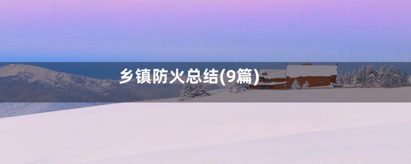 乡镇防火总结(9篇)