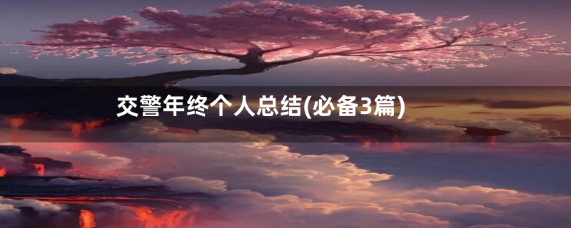 交警年终个人总结(必备3篇)