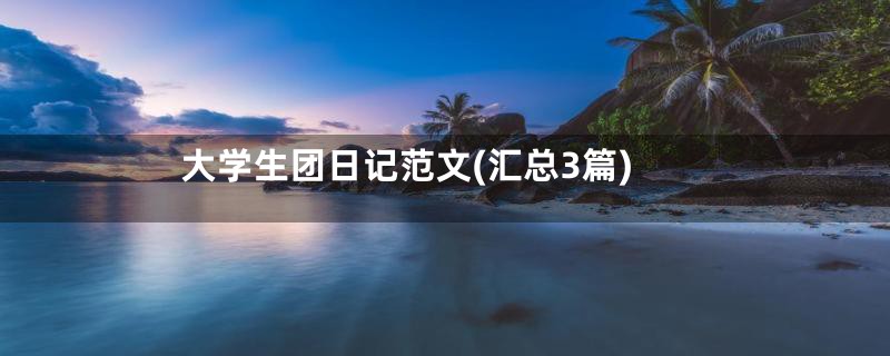 大学生团日记范文(汇总3篇)