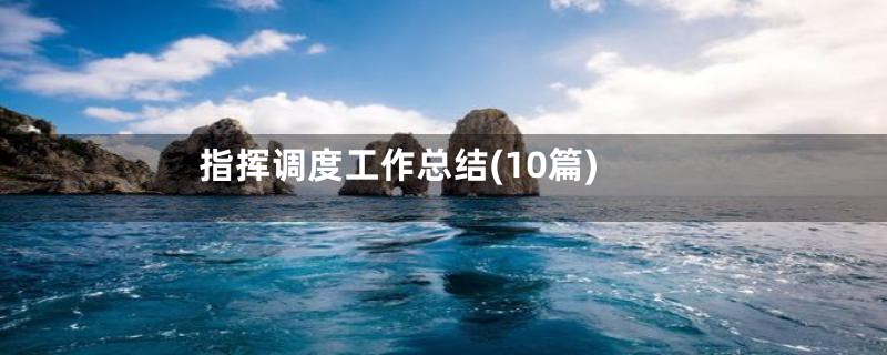 指挥调度工作总结(10篇)