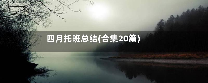 四月托班总结(合集20篇)