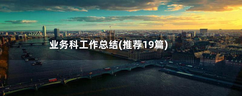 业务科工作总结(推荐19篇)