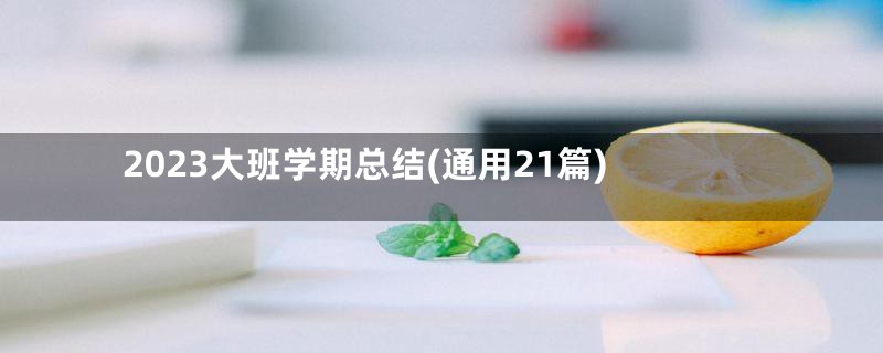 2023大班学期总结(通用21篇)