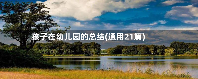 孩子在幼儿园的总结(通用21篇)