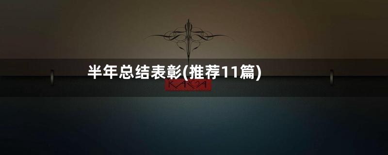 半年总结表彰(推荐11篇)