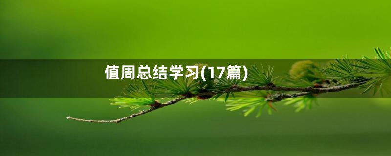 值周总结学习(17篇)