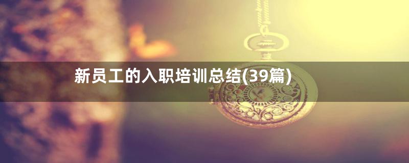新员工的入职培训总结(39篇)