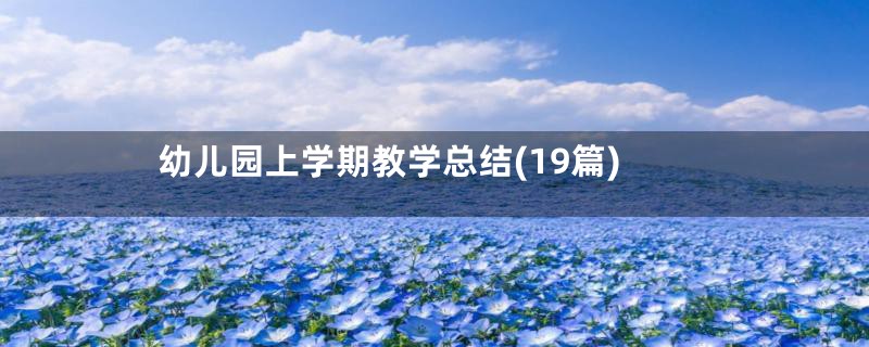 幼儿园上学期教学总结(19篇)