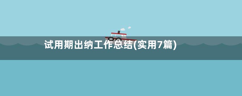 试用期出纳工作总结(实用7篇)