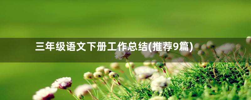 三年级语文下册工作总结(推荐9篇)