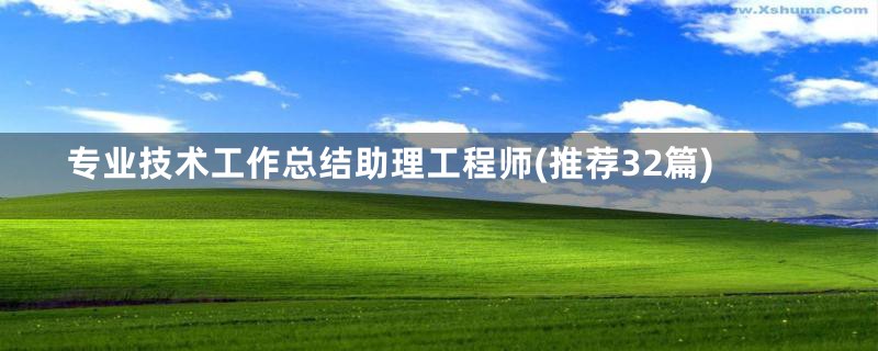 专业技术工作总结助理工程师(推荐32篇)