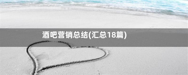 酒吧营销总结(汇总18篇)