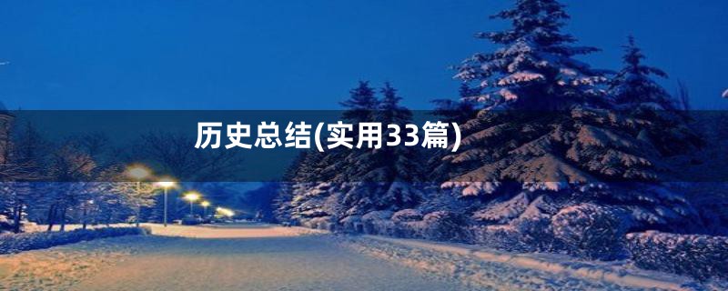 历史总结(实用33篇)