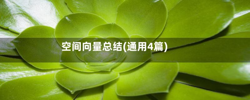 空间向量总结(通用4篇)