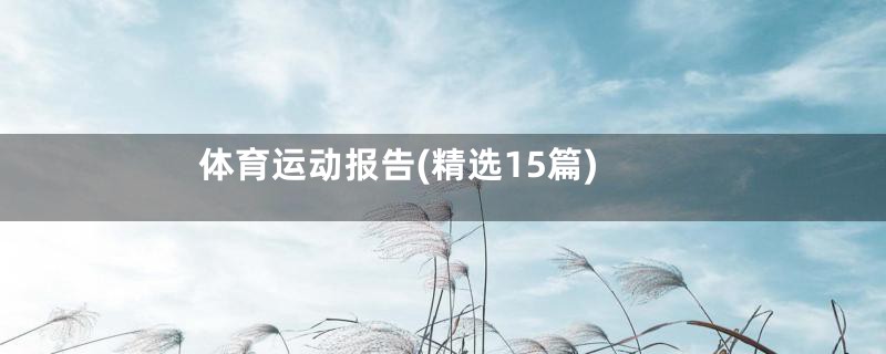 体育运动报告(精选15篇)