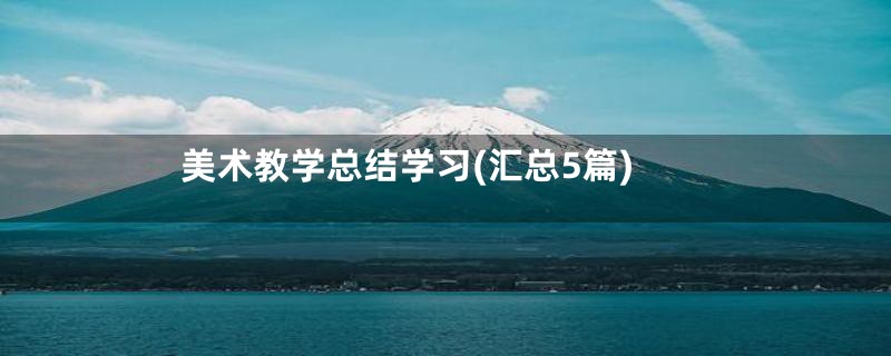 美术教学总结学习(汇总5篇)