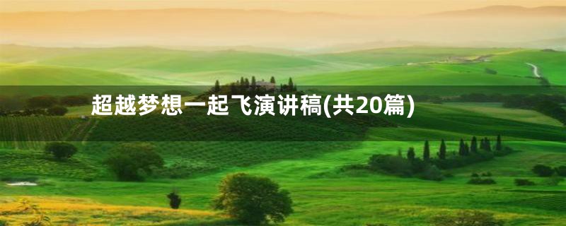 超越梦想一起飞演讲稿(共20篇)