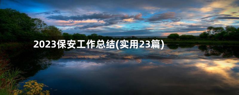 2023保安工作总结(实用23篇)