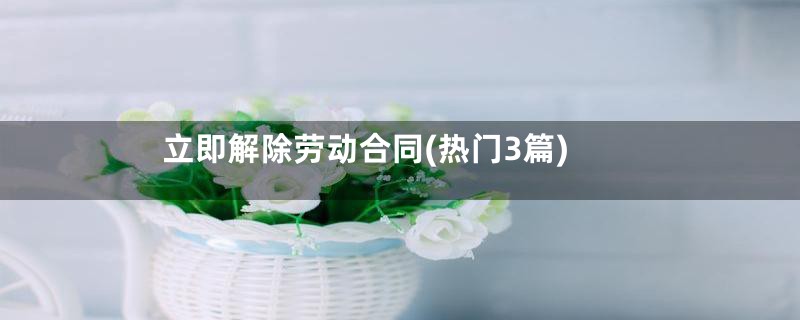 立即解除劳动合同(热门3篇)