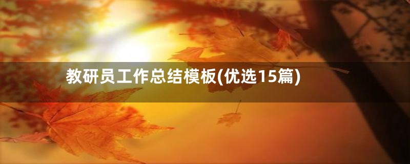 教研员工作总结模板(优选15篇)