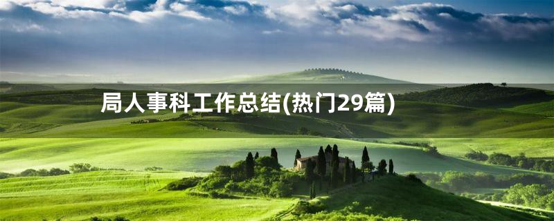 局人事科工作总结(热门29篇)