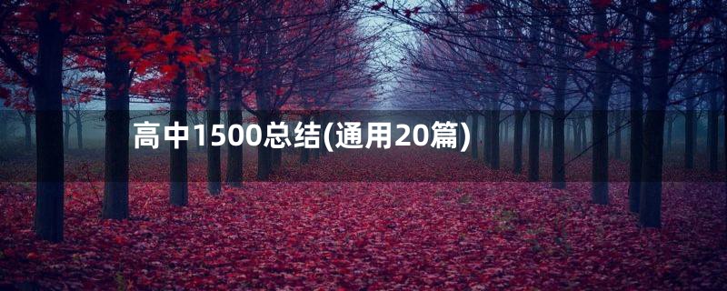 高中1500总结(通用20篇)