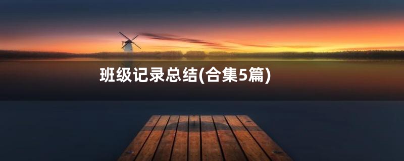 班级记录总结(合集5篇)