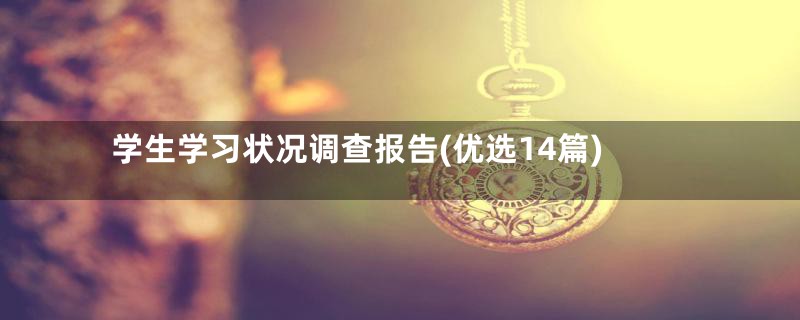 学生学习状况调查报告(优选14篇)