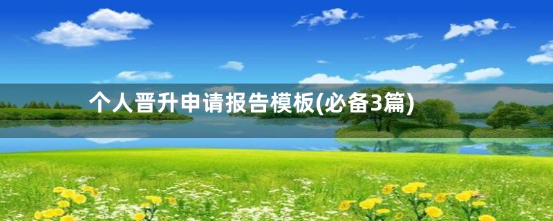 个人晋升申请报告模板(必备3篇)
