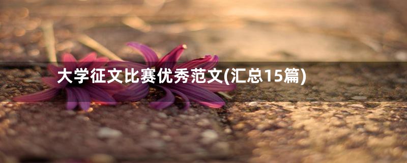 大学征文比赛优秀范文(汇总15篇)