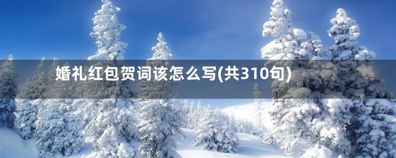 婚礼红包贺词该怎么写(共310句)