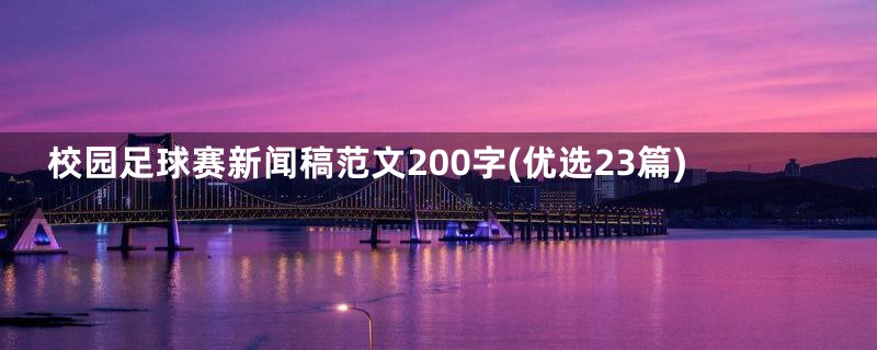 校园足球赛新闻稿范文200字(优选23篇)